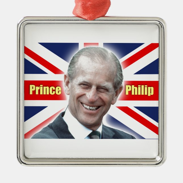 HRH Prince Philip - Super! Metal Tree Decoration (Front)