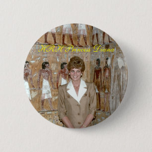 HRH Princess Diana Egypt 1992 6 Cm Round Badge