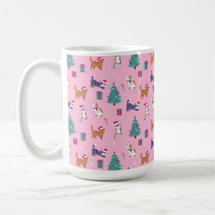 hristmas Cats and Trees Holiday Pattern Coffee Mug
