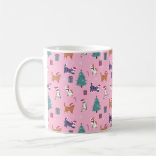 hristmas Cats and Trees Holiday Pattern Coffee Mug