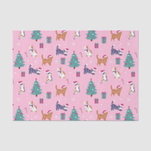hristmas Cats and Trees Holiday Pattern Tissue Paper