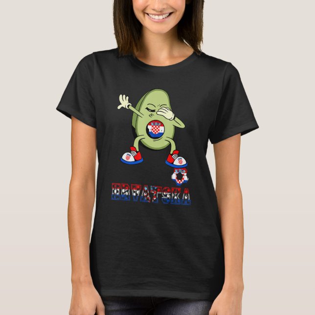 Hrvatska Avocado Hrvatska Soccer Team Croatian Pri T-Shirt (Front)