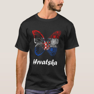 Hrvatska Butterfly Croatia Croatian Roots Croatian T-Shirt