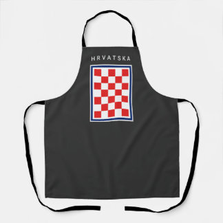 Hrvatska Checker Blue Border Apron