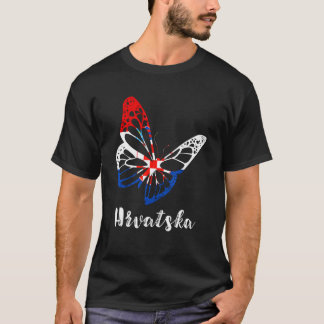 Hrvatska Croatia Butterfly Croatian Pride Croatian T-Shirt