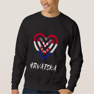 Hrvatska Croatia Flag Heart Croatian Pride Roots Sweatshirt