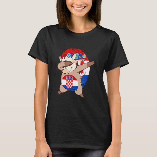 Hrvatska Hedgehog Croatian Soccer Team Croatian Fl T-Shirt (Front)