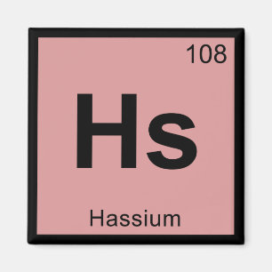 Hs - Hassium Chemistry Periodic Table Symbol Magnet