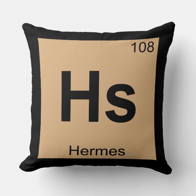 Hs - Hermes God Chemistry Periodic Table Symbol Cushion (Front)