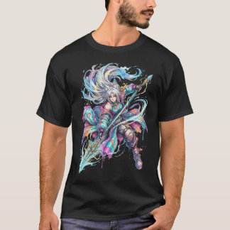 HSR Feixiao Merlin's Claw Vaporwave Retro Portrait T-Shirt