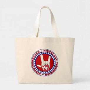 HT HISTOTECHNICIAN HISTOLOGY TECH LOVE LOGO ASL LARGE TOTE BAG