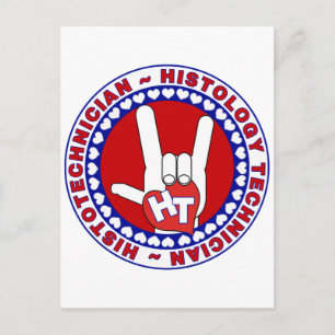 HT HISTOTECHNICIAN HISTOLOGY TECH LOVE LOGO ASL POSTCARD
