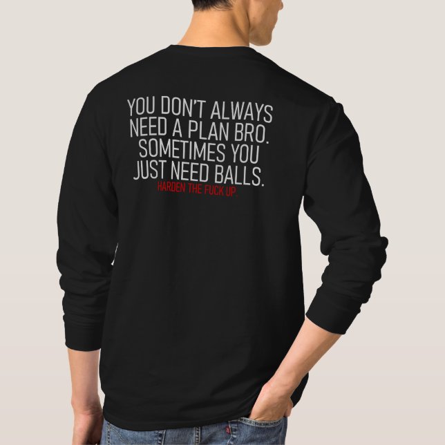 HTFU black back long sleeve  T-Shirt (Back)