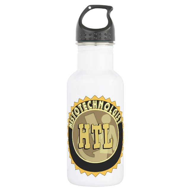 HTL BADGE HISTOTECHNOLOGIST HISTOLOGY TECH 532 ML WATER BOTTLE (Front)