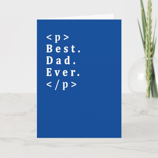 HTML Funny Geek Web Dev Programmer Father's Day Card (Front)