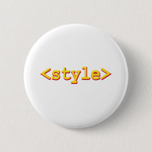 HTML Style tag web designer developer 6 Cm Round Badge