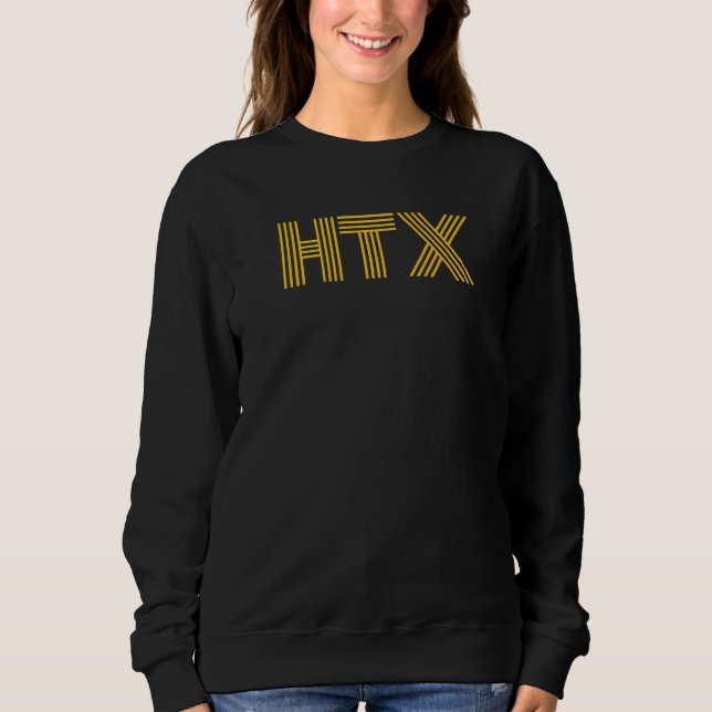 HTX Houston TX Retro Linear  10 Sweatshirt (Front)