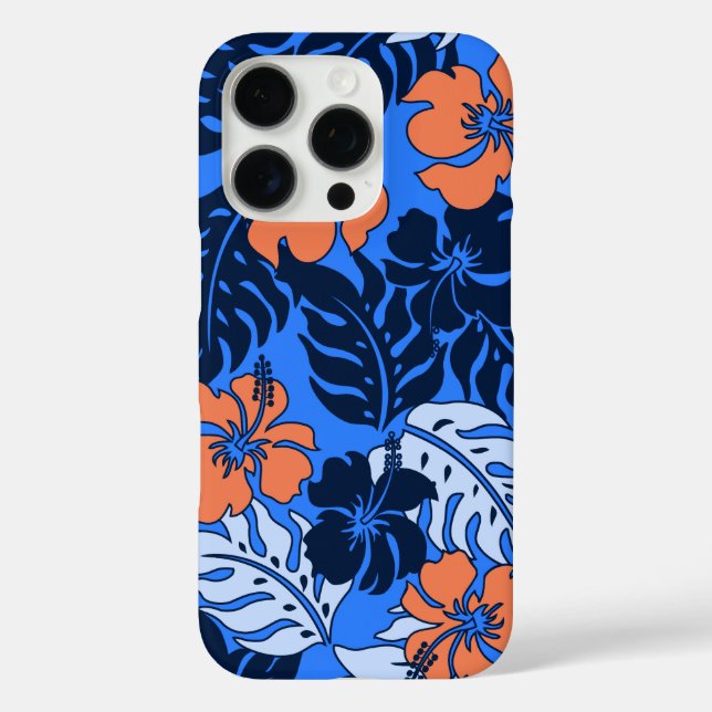 Huakini Bay Hawaiian Hibiscus Royal Blue Case-Mate iPhone Case (Back)