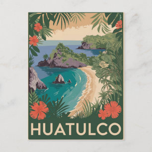 Huatulco Mexico Vintage  Postcard