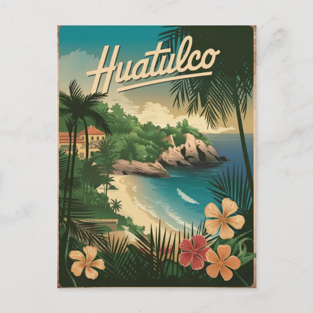 Huatulco Mexico Vintage  Postcard (Front)