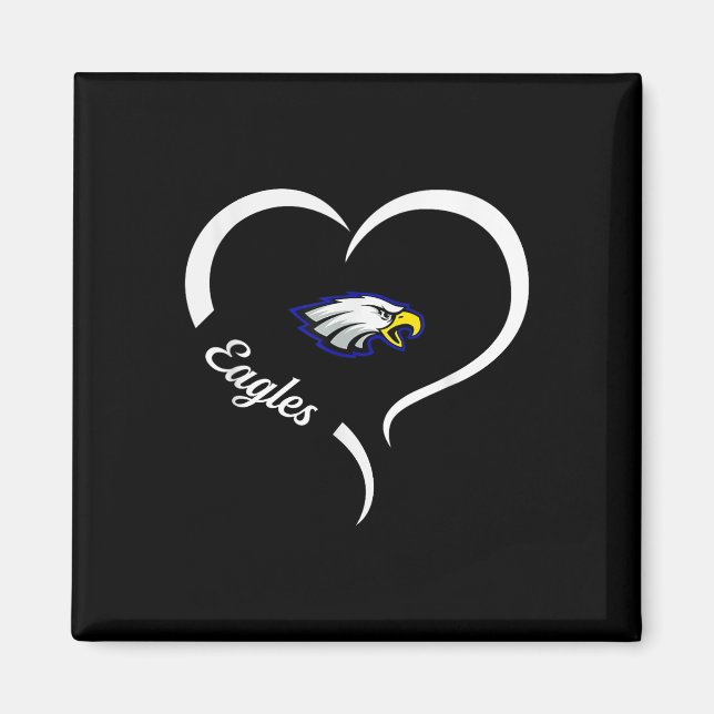 Hubbard Eagles Logo Half Heart Slogan Hs  Magnet (Front)