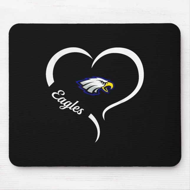 Hubbard Eagles Logo Half Heart Slogan Hs  Mouse Pad (Front)