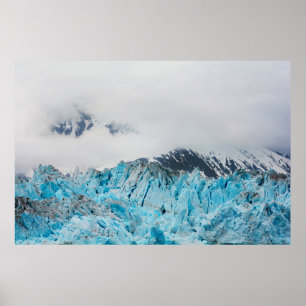 Hubbard glacier from a ship in Alaska Poster