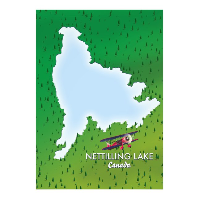 Hubbard lake Northern Michigan lake map Photo Prin (Front)