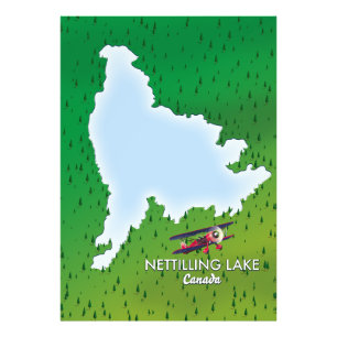 Hubbard lake Northern Michigan lake map Photo Prin Print