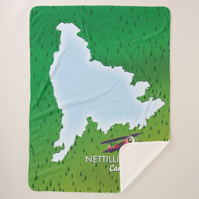 Hubbard lake Northern Michigan lake map Sherpa Bla Sherpa Blanket (Front)