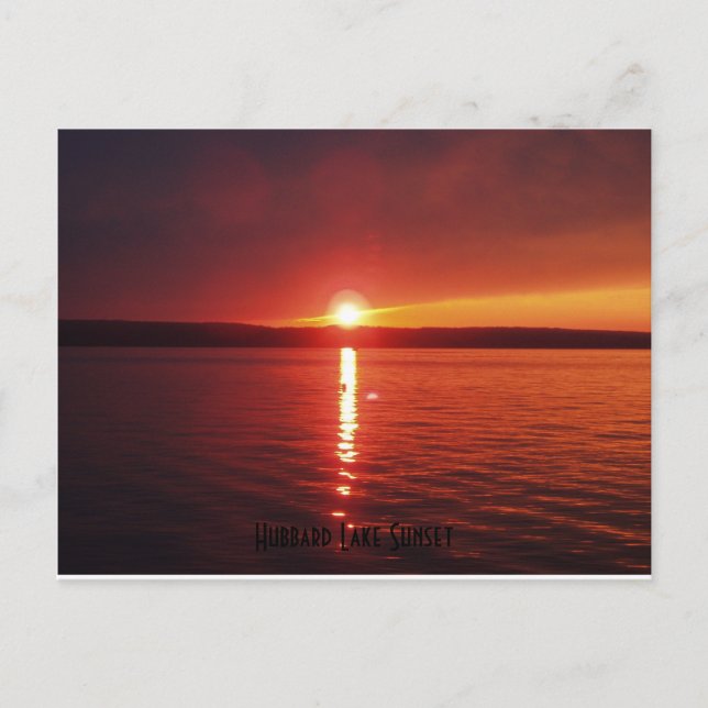 Hubbard Lake Sunset Postcard (Front)