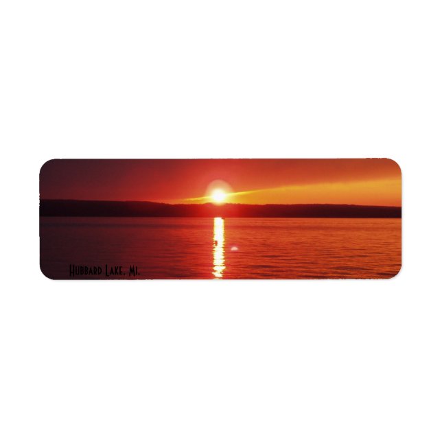 Hubbard Lake Sunset Return Address Label (Front)