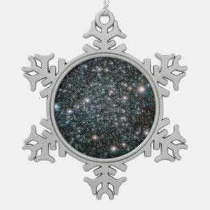 Hubble Heavy Metal Stars Cluster Snowflake Pewter Christmas Ornament