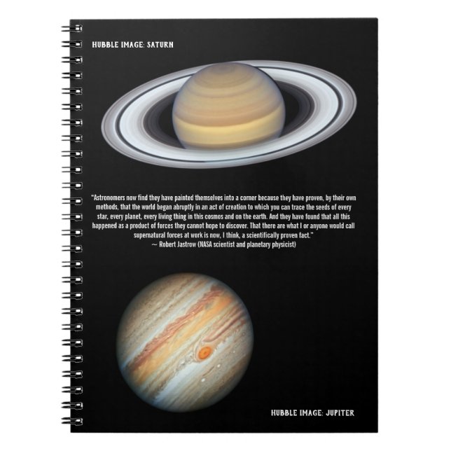 Hubble Jupiter and Saturn Scientist Quotation Notebook (Front)