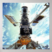 Hubble Space Telescope and astronauts