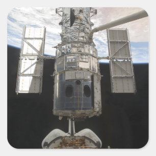 Hubble Space Telescope in Atlantis cargo bay Square Sticker