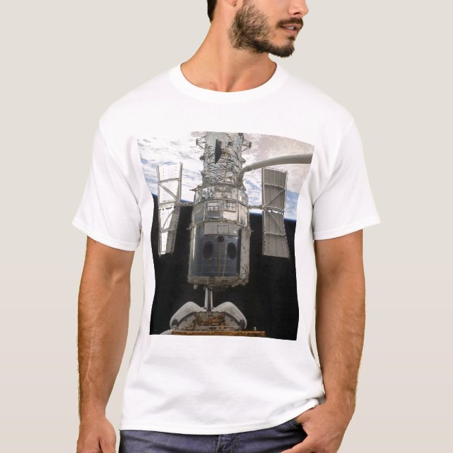 Hubble Space Telescope in Atlantis cargo bay T-Shirt (Front)