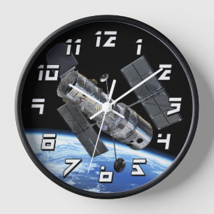 Hubble Space Telescope In Earth Orbit NASA Photo Clock