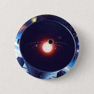 Hubble Space Telescope Poster. 6 Cm Round Badge