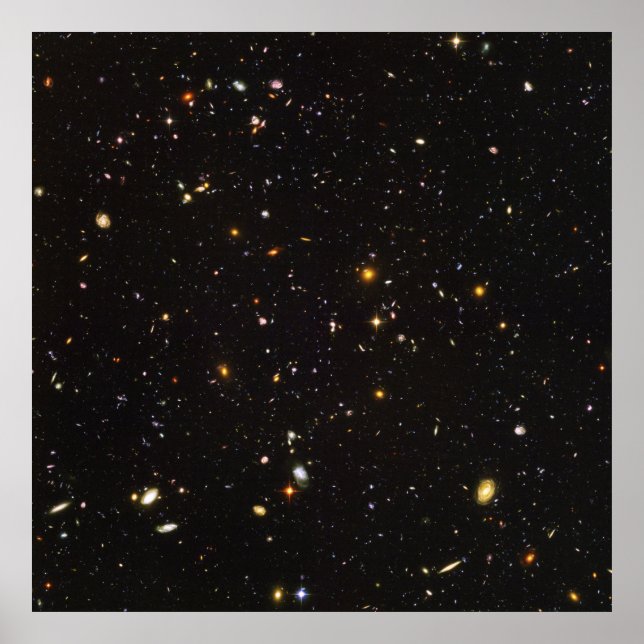 Hubble Ultra Deep Field View of 10,000 Galaxies Poster (Front)