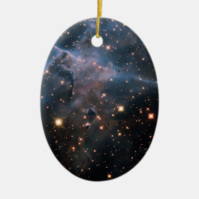 Hubble's 'Mystic Mountain' - Deep Space Ceramic Tree Decoration (Front)