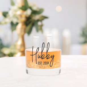 Hubby alcohol drinking glass Birthday gift for him