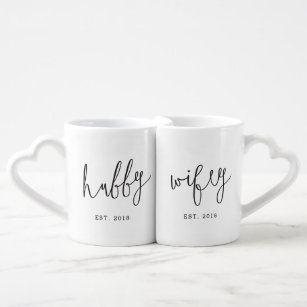 Hubby and Wifey Cute Couple Mug Set