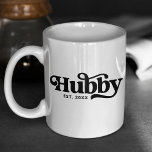 Hubby Couple Wedding Anniversary Custom Retro Coffee Mug<br><div class="desc">Are you looking for a cute anniversary or valentines gift for your husband or wife? Or the perfect budget wedding gift? Check out this Hubby Couple Wedding Anniversary Custom Retro Coffee Mug. It can be easily personalised by adding your own love year on the mu. Of course, we have the...</div>