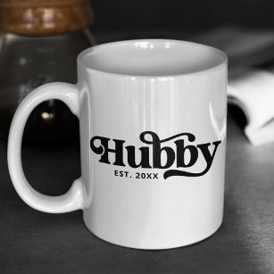  Hubby Couple Wedding Anniversary Custom Retro Coffee Mug