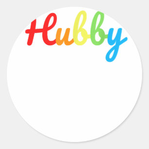 Hubby Gay Pride LGBT Wedding Gifts Honeymoon  Classic Round Sticker