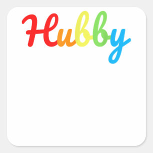 Hubby Gay Pride LGBT Wedding Gifts Honeymoon Square Sticker