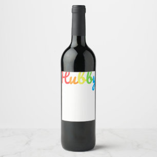 Hubby Gay Pride LGBT Wedding Gifts Honeymoon Wine Label