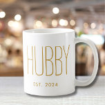 Hubby Gold Script Custom Wedding Anniversary Coffee Mug<br><div class="desc">Hubby Gold Script Custom Wedding Anniversary Coffee Mug. Easy to customise. Happy Anniversary!</div>