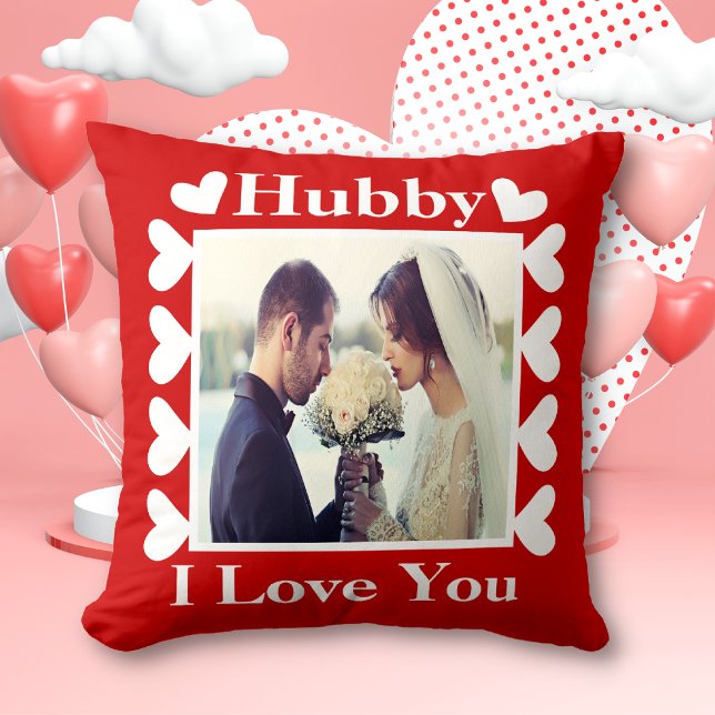 Hubby I Love You Custom Couple Photo Cushion (Creator Uploaded)